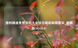 港码精准免费资料大全综合解答解释落实_青铜版2024.11.07