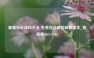 香港马会资料大全 免费综合解答解释落实_青铜版2024.11.03