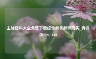 主轴资料大全免费下载综合解答解释落实_青铜版2024.11.08