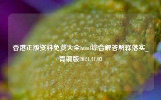 香港正版资料免费大全html综合解答解释落实_青铜版2024.11.03