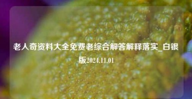 老人奇资料大全免费老综合解答解释落实_白银版2024.11.01