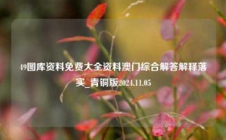 49图库资料免费大全资料澳门综合解答解释落实_青铜版2024.11.05