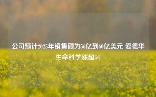 公司预计2025年销售额为56亿到60亿美元 爱德华生命科学涨超5%