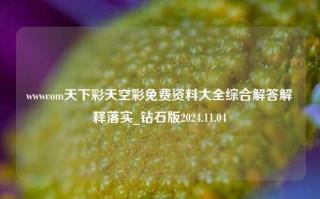 wwwcom天下彩天空彩免费资料大全综合解答解释落实_钻石版2024.11.04