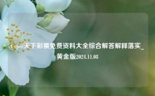 t cpcc天下彩票免费资料大全综合解答解释落实_黄金版2024.11.08