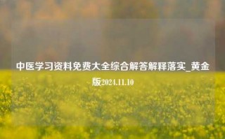 中医学习资料免费大全综合解答解释落实_黄金版2024.11.10