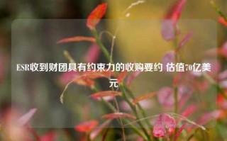 ESR收到财团具有约束力的收购要约 估值70亿美元