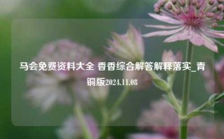 马会免费资料大全 香香综合解答解释落实_青铜版2024.11.08