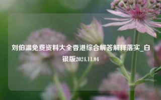 刘伯温免费资料大全香港综合解答解释落实_白银版2024.11.04