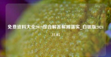 免费资料大全2019综合解答解释落实_白银版2024.11.05