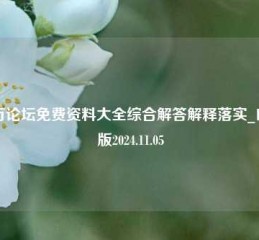 百万论坛免费资料大全综合解答解释落实_白银版2024.11.05