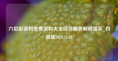 六后彩资料免费资料大全综合解答解释落实_白银版2024.11.02