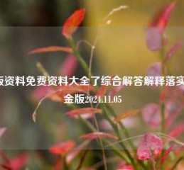 正版资料免费资料大全了综合解答解释落实_黄金版2024.11.05