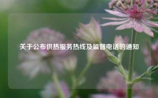 关于公布供热服务热线及监督电话的通知