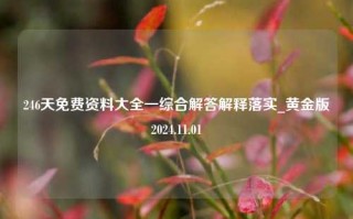 246天免费资料大全一综合解答解释落实_黄金版2024.11.01