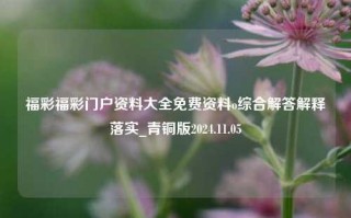 福彩福彩门户资料大全免费资料o综合解答解释落实_青铜版2024.11.05