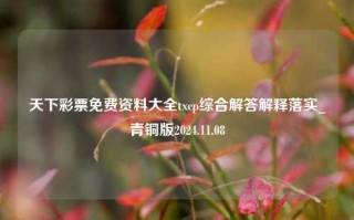 天下彩票免费资料大全txcp综合解答解释落实_青铜版2024.11.08