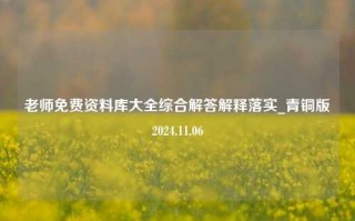 老师免费资料库大全综合解答解释落实_青铜版2024.11.06