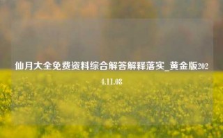 仙月大全免费资料综合解答解释落实_黄金版2024.11.08