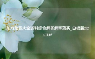 东方免费大全资料综合解答解释落实_白银版2024.11.02