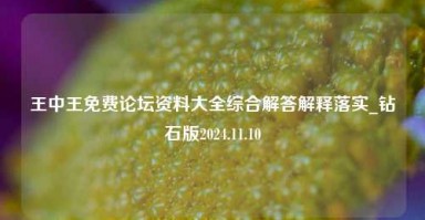 王中王免费论坛资料大全综合解答解释落实_钻石版2024.11.10