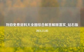 刘伯免费资料大全图综合解答解释落实_钻石版2024.11.03