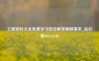 工程资料大全免费学习综合解答解释落实_钻石版2024.11.06