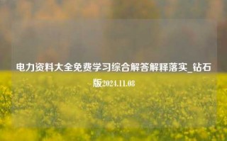 电力资料大全免费学习综合解答解释落实_钻石版2024.11.08