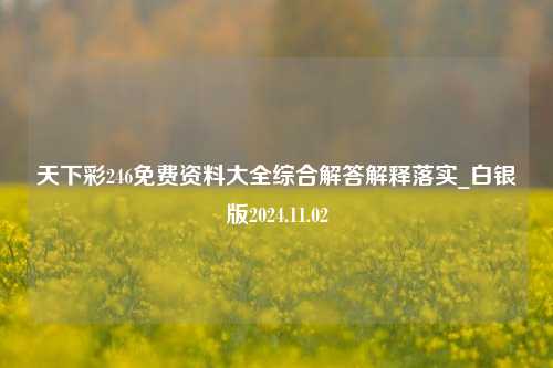 天下彩246免费资料大全综合解答解释落实_白银版2024.11.02-第1张图片-陕西军卫安保服务公司