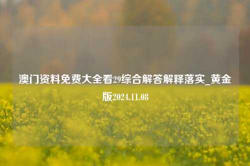 澳门资料免费大全看29综合解答解释落实_黄金版2024.11.08-第1张图片-陕西军卫安保服务公司