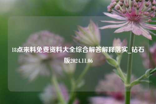 18点来料免费资料大全综合解答解释落实_钻石版2024.11.06-第1张图片-陕西军卫安保服务公司