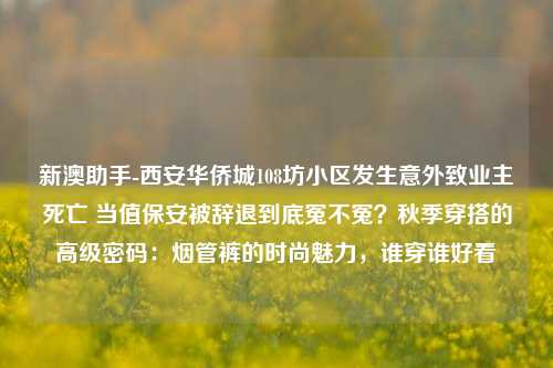 新澳助手-西安华侨城108坊小区发生意外致业主死亡 当值保安被辞退到底冤不冤？秋季穿搭的高级密码：烟管裤的时尚魅力，谁穿谁好看-第1张图片-陕西军卫安保服务公司