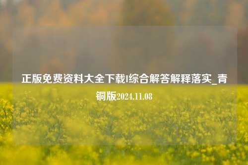 正版免费资料大全下载I综合解答解释落实_青铜版2024.11.08-第1张图片-陕西军卫安保服务公司