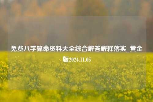 免费八字算命资料大全综合解答解释落实_黄金版2024.11.05-第1张图片-陕西军卫安保服务公司