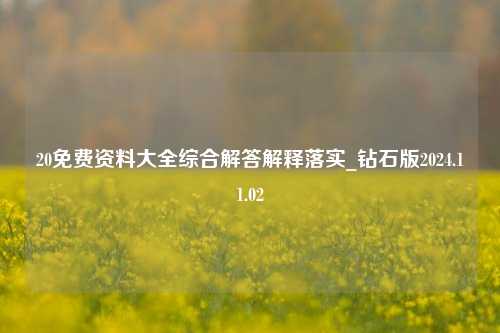 20免费资料大全综合解答解释落实_钻石版2024.11.02-第1张图片-陕西军卫安保服务公司