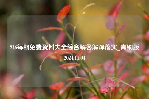 246每期免费资料大全综合解答解释落实_青铜版2024.11.04-第1张图片-陕西军卫安保服务公司