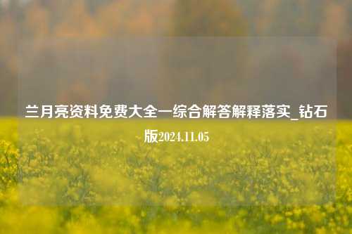 兰月亮资料免费大全一综合解答解释落实_钻石版2024.11.05-第1张图片-陕西军卫安保服务公司