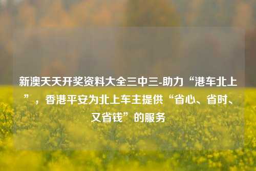 新澳天天开奖资料大全三中三-助力“港车北上”，香港平安为北上车主提供“省心、省时、又省钱”的服务-第1张图片-陕西军卫安保服务公司