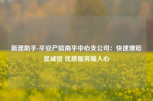 新澳助手-平安产险南平中心支公司：快速理赔显诚信 优质服务暖人心-第1张图片-陕西军卫安保服务公司