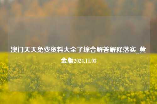 澳门天天免费资料大全了综合解答解释落实_黄金版2024.11.03-第1张图片-陕西军卫安保服务公司