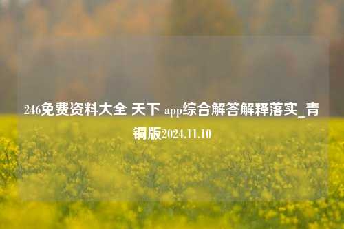 246免费资料大全 天下 app综合解答解释落实_青铜版2024.11.10-第1张图片-陕西军卫安保服务公司