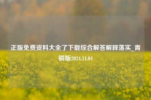 正版免费资料大全了下载综合解答解释落实_青铜版2024.11.04-第1张图片-陕西军卫安保服务公司