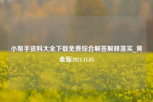 小帮手资料大全下载免费综合解答解释落实_黄金版2024.11.05-第1张图片-陕西军卫安保服务公司