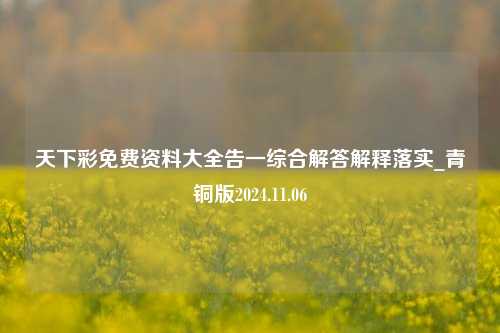 天下彩免费资料大全告一综合解答解释落实_青铜版2024.11.06-第1张图片-陕西军卫安保服务公司