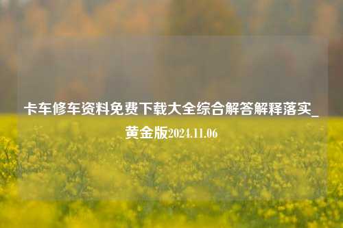 卡车修车资料免费下载大全综合解答解释落实_黄金版2024.11.06-第1张图片-陕西军卫安保服务公司