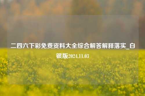 二四六下彩免费资料大全综合解答解释落实_白银版2024.11.03-第1张图片-陕西军卫安保服务公司