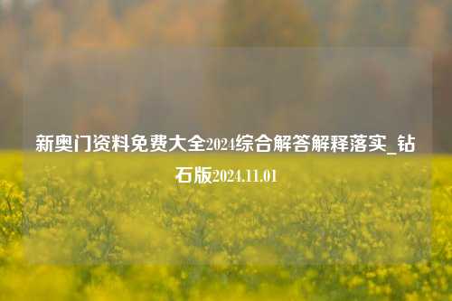 新奥门资料免费大全2024综合解答解释落实_钻石版2024.11.01-第1张图片-陕西军卫安保服务公司