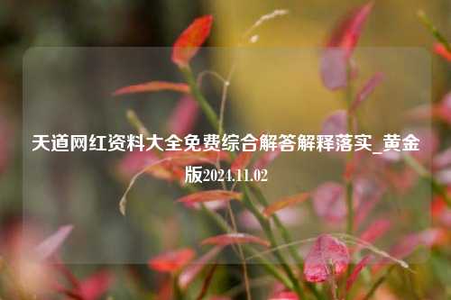 天道网红资料大全免费综合解答解释落实_黄金版2024.11.02-第1张图片-陕西军卫安保服务公司