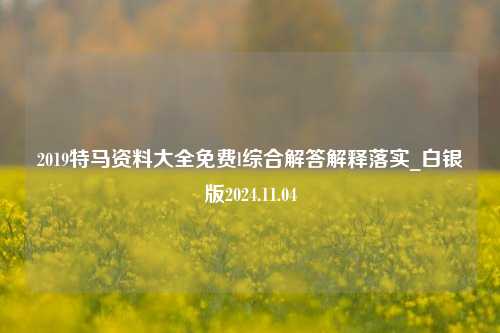 2019特马资料大全免费l综合解答解释落实_白银版2024.11.04-第1张图片-陕西军卫安保服务公司