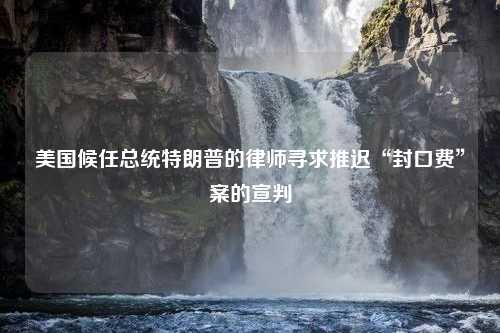 美国候任总统特朗普的律师寻求推迟“封口费”案的宣判